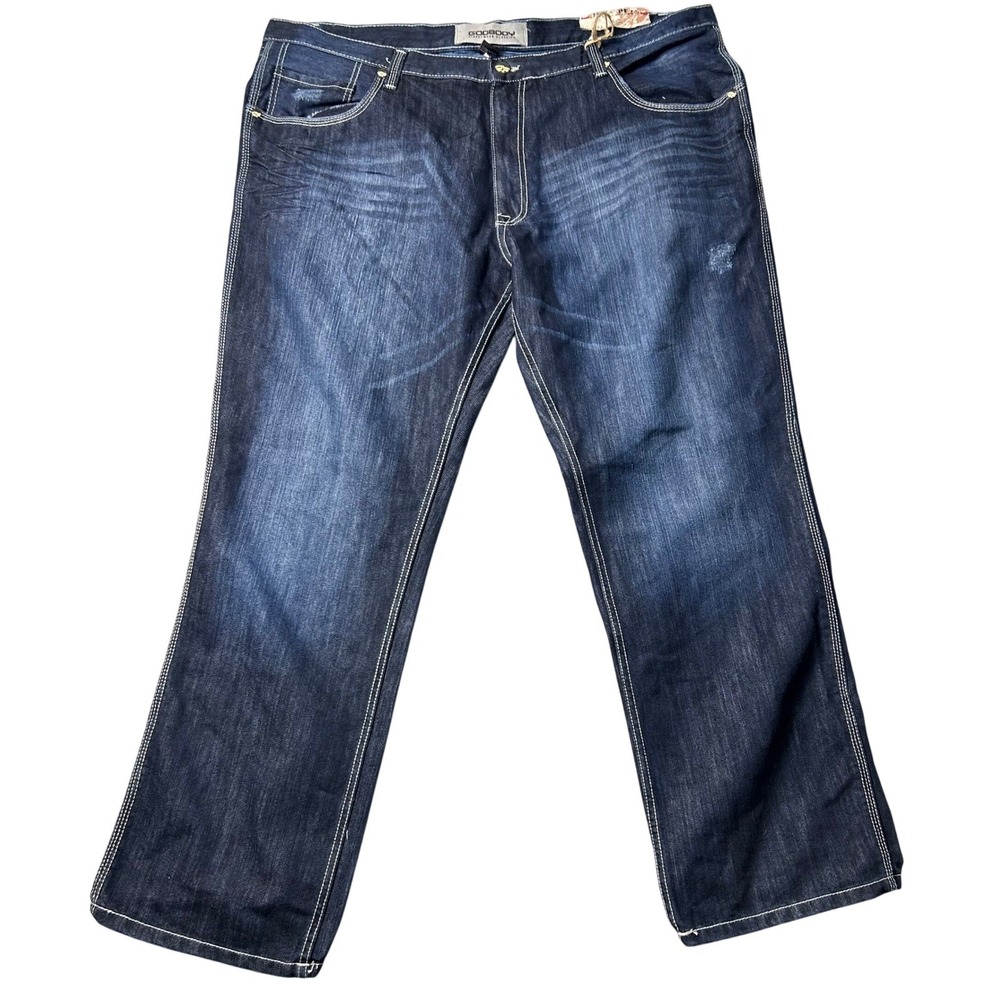 VTG Godbody Streetwear Classics Mens 46x32 Dark‎ Wash Baggy Denim Jeans NWT